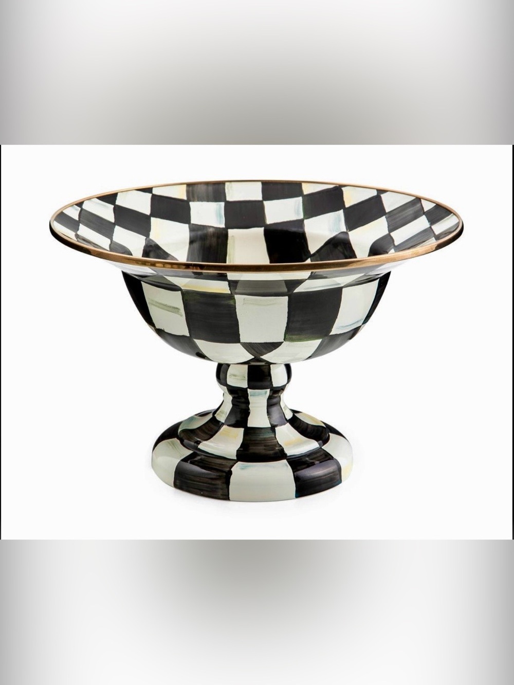 MacKenzie-Childs, Courtly Check Large Compote